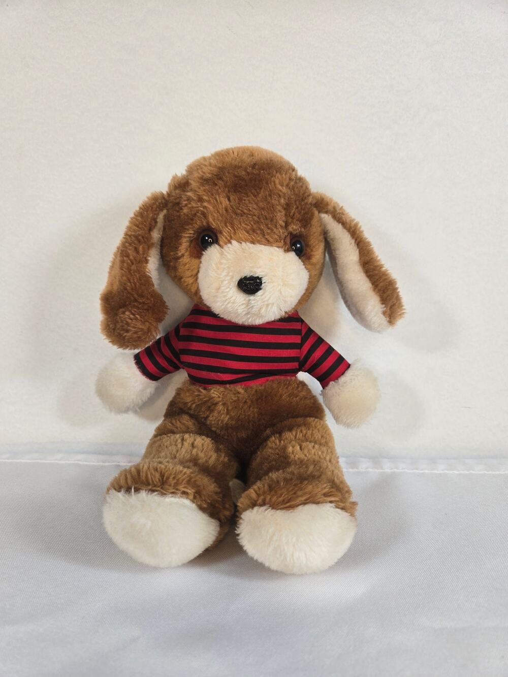 Vintage Brown And White Plush Puppy Dog Plush Collectible; An Avon Exclusive.